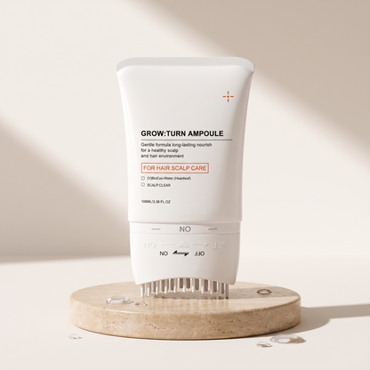 Hair Revive Brush Serum 100 ml on a travertine stone plinth
