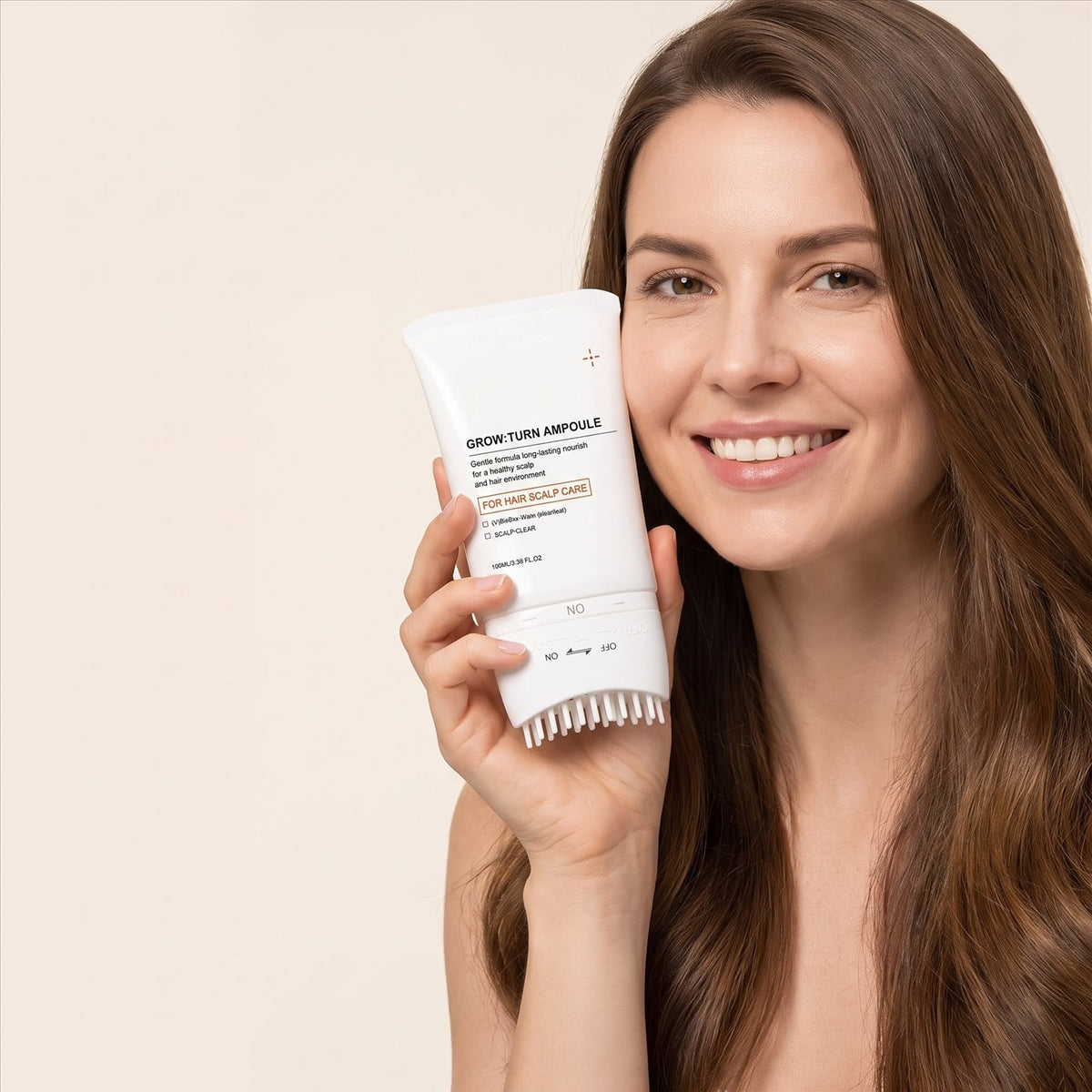 Woman holding Hair Revive Scalp Serum